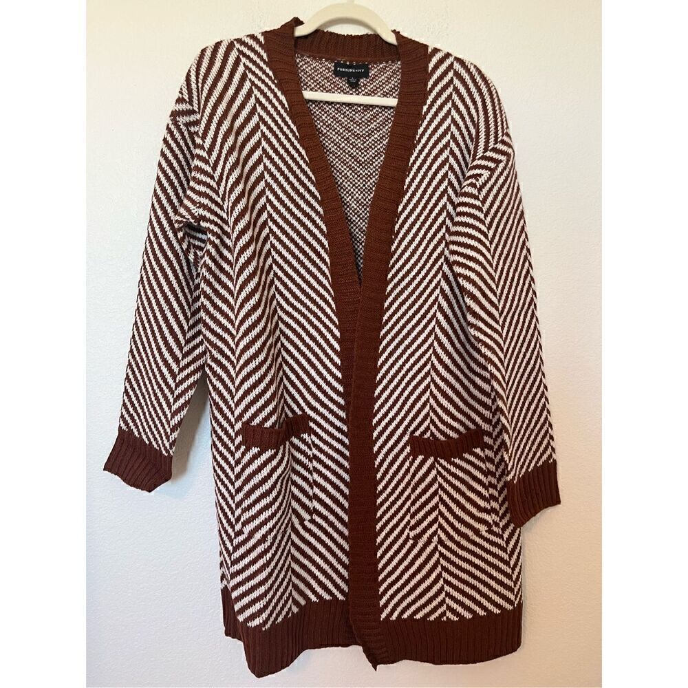Stitch Fix Fortune & Ivy  Herringbone Open Cardigan